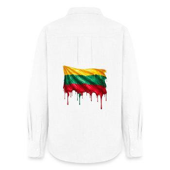 Litauische Flagge bunte Farbe - Frauen Oxford Hemd - Weiß - Hinten - AI Model Female 172 light (172cm)