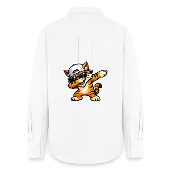 Dabbing Wildcat - Women's Oxford Shirt - white - Back - AI Model Female 172 light (172cm)
