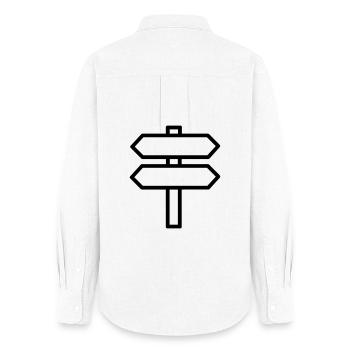 Direction sign - Women's Oxford Shirt - white - Back - AI Model Female 172 light (172cm)