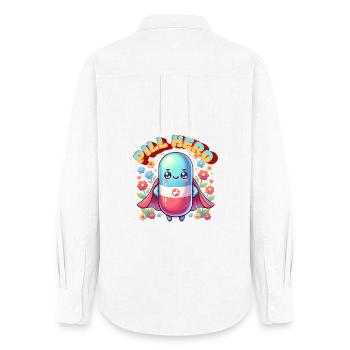 Pill Hero: Superhelden Pille Apotheker Krankenhaus - Frauen Oxford Hemd - Weiß - Hinten - AI Model Female 172 light (172cm)