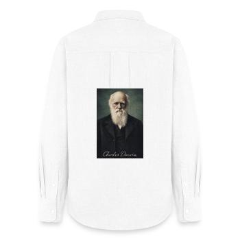 Charles Darwin Portrait - Chemise Oxford Femme - blanc - Dos - AI Model Female 172 light (172cm)