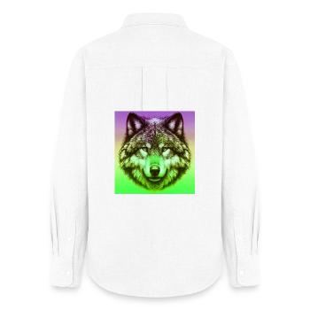 Wolf - Women's Oxford Shirt - white - Back - AI Model Female 172 light (172cm)