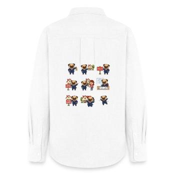 Sweet Pug Broker Real Estate Dog Lover - Women's Oxford Shirt - white - Back - AI Model Female 172 light (172cm)