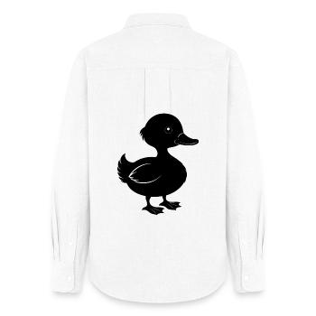 Petit canard - Chemise Oxford Femme - blanc - Dos - AI Model Female 172 light (172cm)