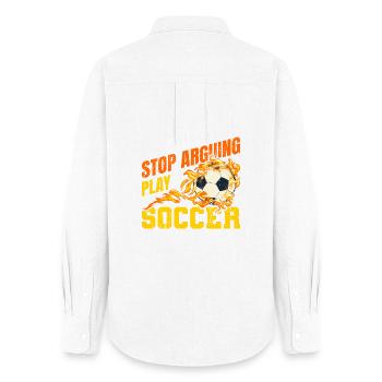 Football Funny Saying - Women's Oxford Shirt - white - Back - AI Model Female 172 light (172cm)