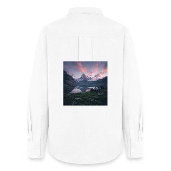 Alpine evening reflection - Women's Oxford Shirt - white - Back - AI Model Female 172 light (172cm)