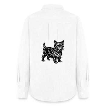 Cairn Terrier - Frauen Oxford Hemd - Weiß - Hinten - AI Model Female 172 light (172cm)