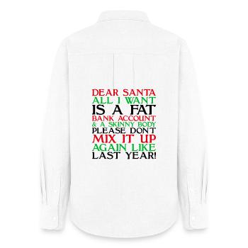 Dear Santa - Women's Oxford Shirt - white - Back - AI Model Female 172 light (172cm)