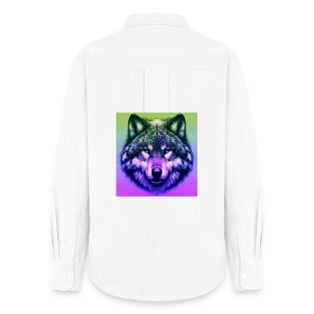 Wolf - Women's Oxford Shirt - white - Back - AI Model Female 172 light (172cm)