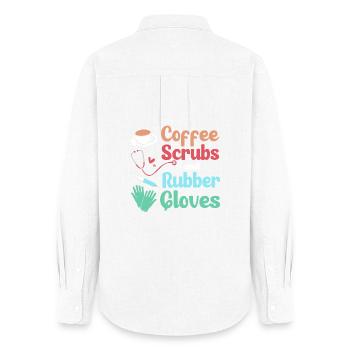 MFA Médecine Café - Chemise Oxford Femme - blanc - Dos - AI Model Female 172 light (172cm)