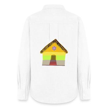 Maison de village colorée au toit de chaume - Chemise Oxford Femme - blanc - Dos - AI Model Female 172 light (172cm)