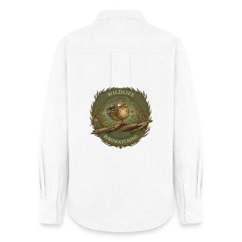 Emblème de la faune d’observation des oiseaux - Chemise Oxford Femme - blanc - Dos - AI Model Female 172 light (172cm)