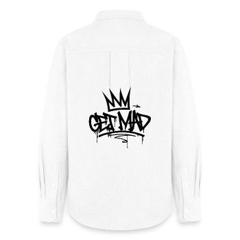 Gamma Crown Graffiti Logo Get Mad - Chemise Oxford Femme - blanc - Dos - AI Model Female 172 light (172cm)