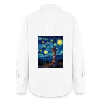 cross - Women's Oxford Shirt - white - Back - AI Model Female 172 light (172cm)