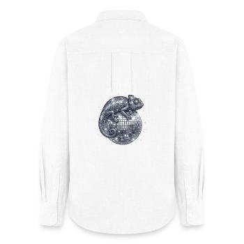 Chameleon on Disco Ball - Women's Oxford Shirt - white - Back - AI Model Female 172 light (172cm)