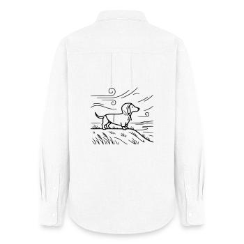 Dachshund Coast Frisian Mink Stiff Breeze Moin - Women's Oxford Shirt - white - Back - AI Model Female 172 light (172cm)