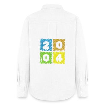 22. Écussons Geburtstag Farbige depuis 06/2004 - Chemise Oxford Femme - blanc - Dos - AI Model Female 172 light (172cm)
