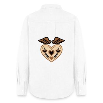 Heart Wings Guardian Angel Tattoo - Women's Oxford Shirt - white - Back - AI Model Female 172 light (172cm)