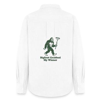 Funny Camping Sasquatch Bigfoot Got My Peni - Women's Oxford Shirt - white - Back - AI Model Female 172 light (172cm)