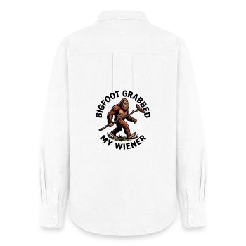 Funny Camping Sasquatch Bigfoot Got My Peni - Women's Oxford Shirt - white - Back - AI Model Female 172 light (172cm)