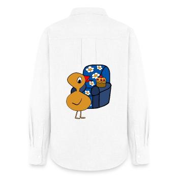 Küken Muffin Sessel Feierabend Huhn - Frauen Oxford Hemd - Weiß - Hinten - AI Model Female 172 light (172cm)