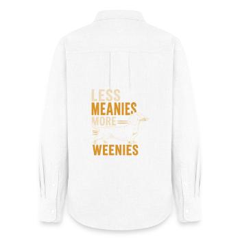 Less mean, more Weenies - Women's Oxford Shirt - white - Back - AI Model Female 172 light (172cm)