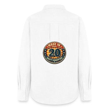 20 Geburtstag - Frauen Oxford Hemd - Weiß - Hinten - AI Model Female 172 light (172cm)