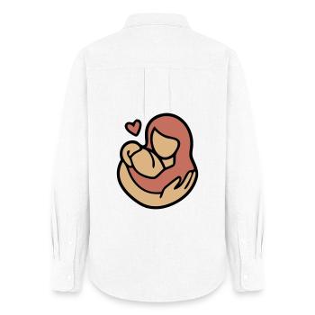 Étreinte Mère-Enfant Amour - Chemise Oxford Femme - blanc - Dos - AI Model Female 172 light (172cm)