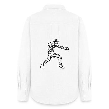 Graphismes de boxe - Chemise Oxford Femme - blanc - Dos - AI Model Female 172 light (172cm)