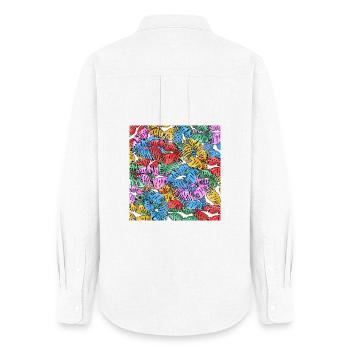 Colorful kisses - Women's Oxford Shirt - white - Back - AI Model Female 172 light (172cm)