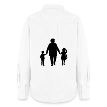 Grandparents Grandchild Silhouette Walking Family - Women's Oxford Shirt - white - Back - AI Model Female 172 light (172cm)