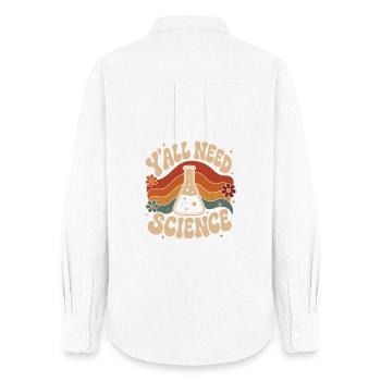 Yall Need Science - Women's Oxford Shirt - white - Back - AI Model Female 172 light (172cm)
