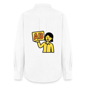 Teacher Elementary School ABC Vector - Women's Oxford Shirt - white - Back - AI Model Female 172 light (172cm)