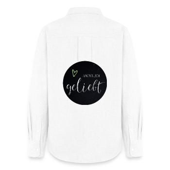 Unendlich Geliebt - Frauen Oxford Hemd - Weiß - Hinten - AI Model Female 172 light (172cm)