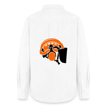 Forestry helmet, tree care, forest workers, lumberjacks - Women's Oxford Shirt - white - Back - AI Model Female 172 light (172cm)