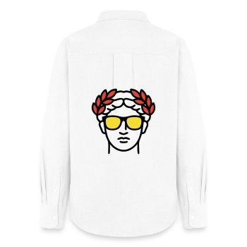 Roman Statue Sunglasses Ancient Art - Women's Oxford Shirt - white - Back - AI Model Female 172 light (172cm)