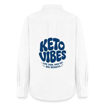 Keto Vibes Low Carb High Fat - Frauen Oxford Hemd - Weiß - Hinten - AI Model Female 172 light (172cm)