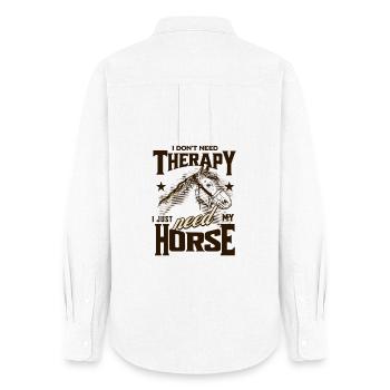 Pferdetherapie-Humor - Frauen Oxford Hemd - Weiß - Hinten - AI Model Female 172 light (172cm)
