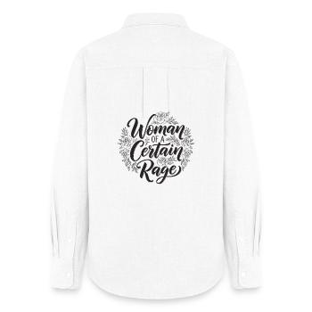 Woman Rage Feminismus Statement Schwarz - Frauen Oxford Hemd - Weiß - Hinten - AI Model Female 172 light (172cm)