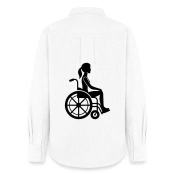 Frau im Rollstuhl - Frauen Oxford Hemd - Weiß - Hinten - AI Model Female 172 light (172cm)