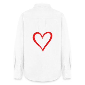 Cœur - Chemise Oxford Femme - blanc - Dos - AI Model Female 172 light (172cm)