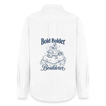 Bouldering Bold Bolder Boulderer - Chemise Oxford Femme - blanc - Dos - AI Model Female 172 light (172cm)
