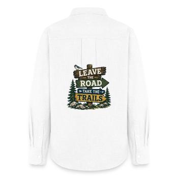Quitte la route, prends les sentiers - Chemise Oxford Femme - blanc - Dos - AI Model Female 172 light (172cm)