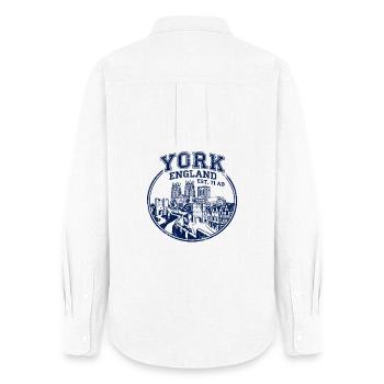 York England Medieval City Walls and Cathedral - Frauen Oxford Hemd - Weiß - Hinten - AI Model Female 172 light (172cm)