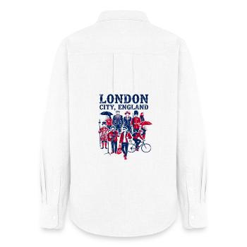 People Of London City England United Kingdom - Frauen Oxford Hemd - Weiß - Hinten - AI Model Female 172 light (172cm)