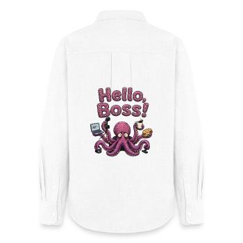 Hello Overworked Octopus Office Humor chef - Frauen Oxford Hemd - Weiß - Hinten - AI Model Female 172 light (172cm)