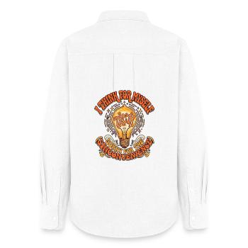 Think For Myself - Women's Oxford Shirt - white - Back - AI Model Female 172 light (172cm)