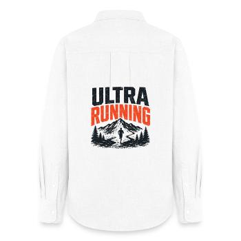 Ultra Running Mountain Trail Design - Women's Oxford Shirt - white - Back - AI Model Female 172 light (172cm)