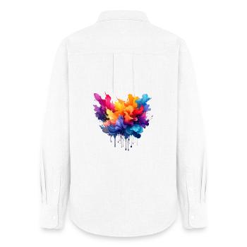 Explosion des couleurs flux de couleurs - Chemise Oxford Femme - blanc - Dos - AI Model Female 172 light (172cm)