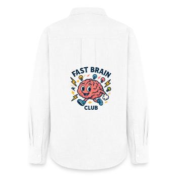 Fast Mind Club - Women's Oxford Shirt - white - Back - AI Model Female 172 light (172cm)